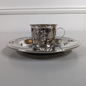 Vintage Silver plated Disney Baby Mickey cup and plate set